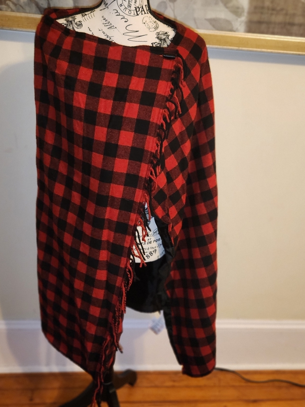 Red and Black Buffalo Plaid Wrap